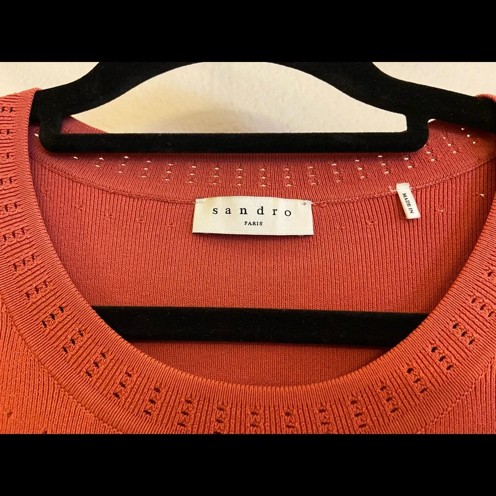 Sandro Raspberry Knit Dress - Picture 3 of 5